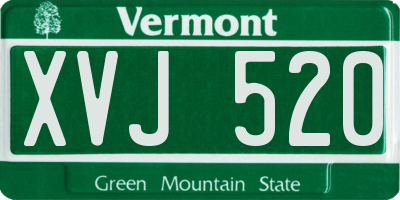 VT license plate XVJ520