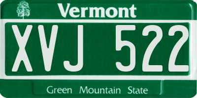 VT license plate XVJ522