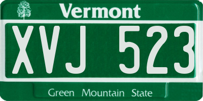 VT license plate XVJ523