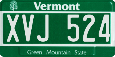 VT license plate XVJ524