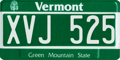 VT license plate XVJ525