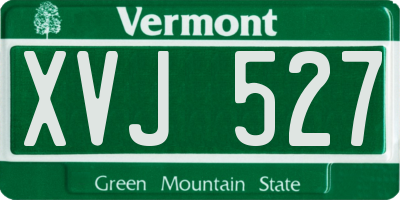 VT license plate XVJ527