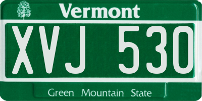 VT license plate XVJ530