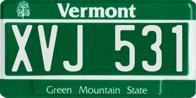 VT license plate XVJ531