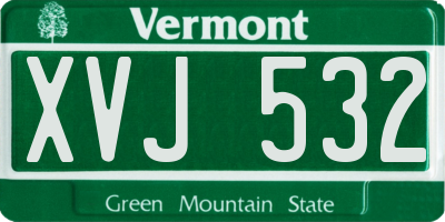 VT license plate XVJ532