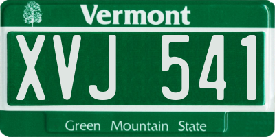 VT license plate XVJ541