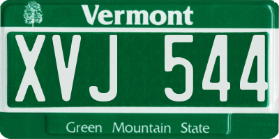 VT license plate XVJ544