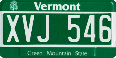 VT license plate XVJ546