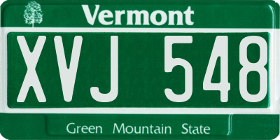 VT license plate XVJ548