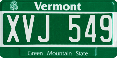 VT license plate XVJ549