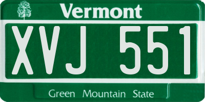 VT license plate XVJ551