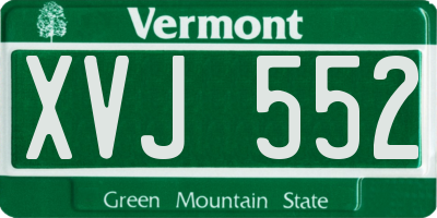 VT license plate XVJ552