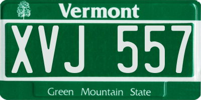 VT license plate XVJ557