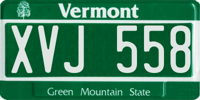 VT license plate XVJ558
