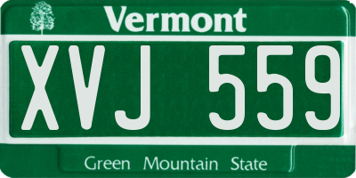 VT license plate XVJ559