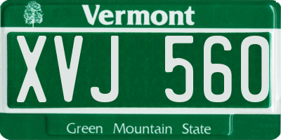 VT license plate XVJ560