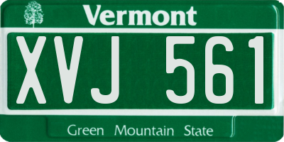 VT license plate XVJ561