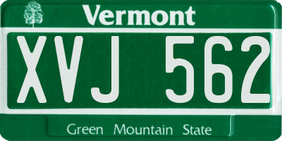 VT license plate XVJ562