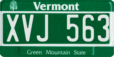 VT license plate XVJ563
