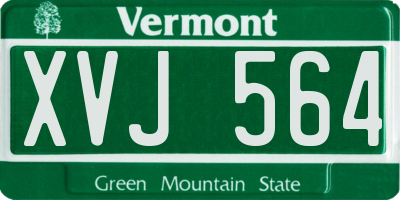 VT license plate XVJ564