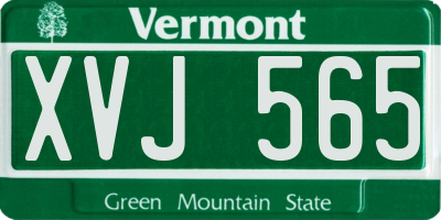VT license plate XVJ565