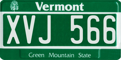 VT license plate XVJ566