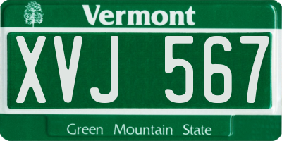 VT license plate XVJ567