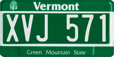 VT license plate XVJ571