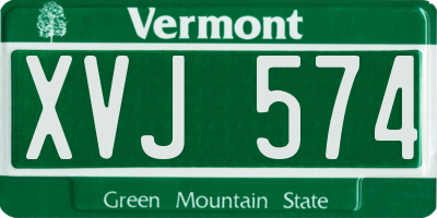 VT license plate XVJ574
