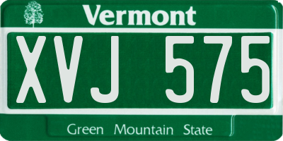 VT license plate XVJ575