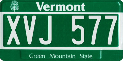 VT license plate XVJ577
