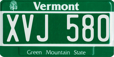 VT license plate XVJ580