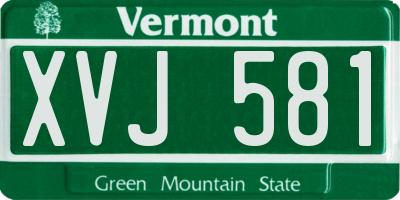 VT license plate XVJ581