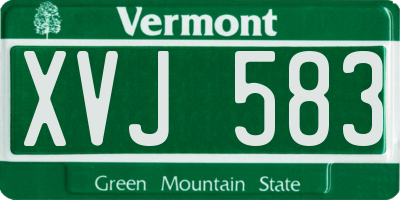 VT license plate XVJ583