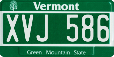 VT license plate XVJ586
