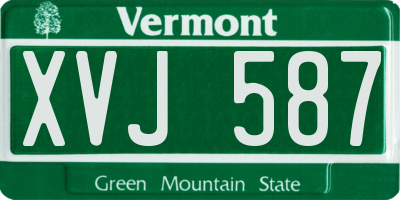VT license plate XVJ587