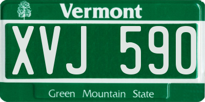 VT license plate XVJ590