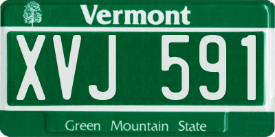 VT license plate XVJ591