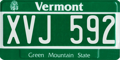 VT license plate XVJ592