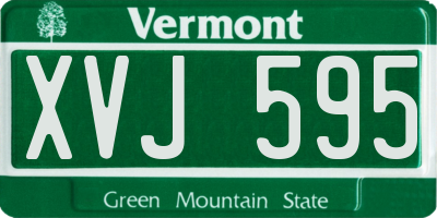 VT license plate XVJ595