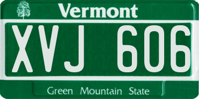VT license plate XVJ606