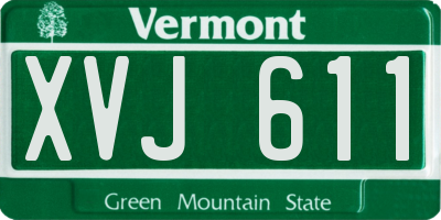 VT license plate XVJ611