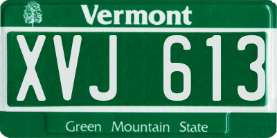VT license plate XVJ613