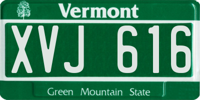 VT license plate XVJ616