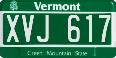 VT license plate XVJ617