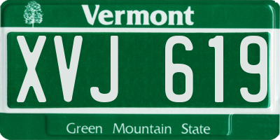 VT license plate XVJ619