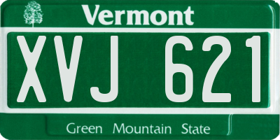 VT license plate XVJ621