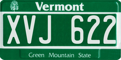 VT license plate XVJ622