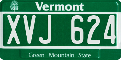 VT license plate XVJ624