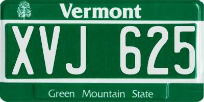 VT license plate XVJ625